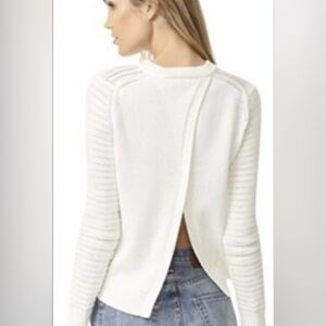 Rag & Bone Open Back Crew Neck Knit Sweater
